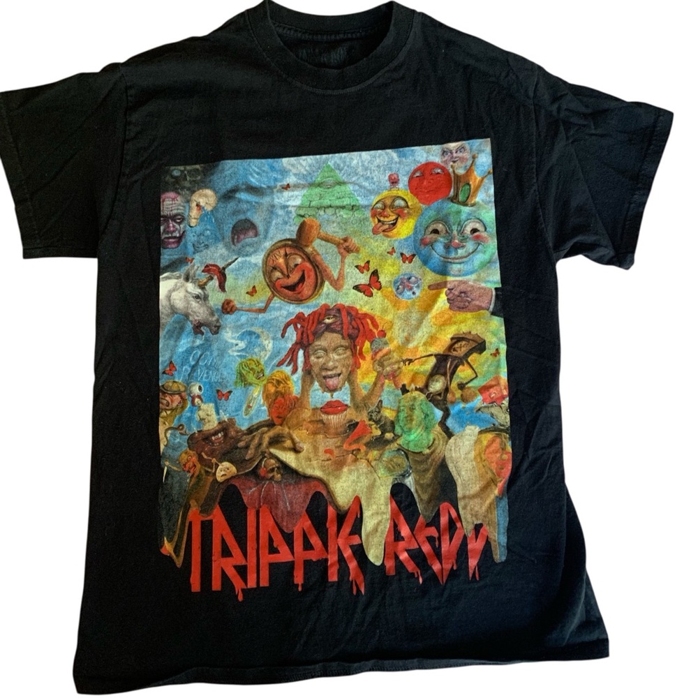Trippie Redd Graphic T-Shirt Mens Black SS Tee Shirt Size Med.